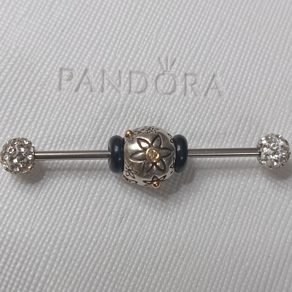 PandoraSilver/14k Diamond Star Bright Two Tone Charm (2 Listed Separate)
